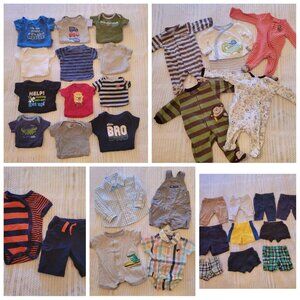 34‎ Pc Baby Boy Clothes Bundle NB Bodysuits Sleepers Pants Outfits Shorts Romper